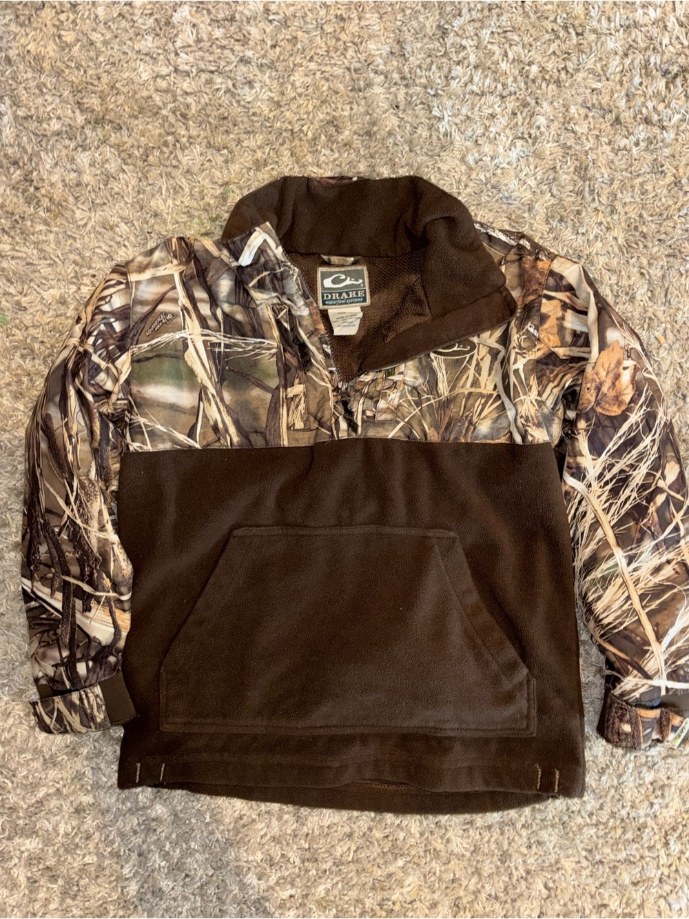 Drake Waterfowl Youth 10 Camo Fleece Hunting Pullover Jacket